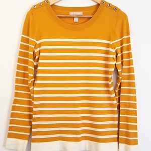 Mustard yellow and cream Banana Republic Sweater